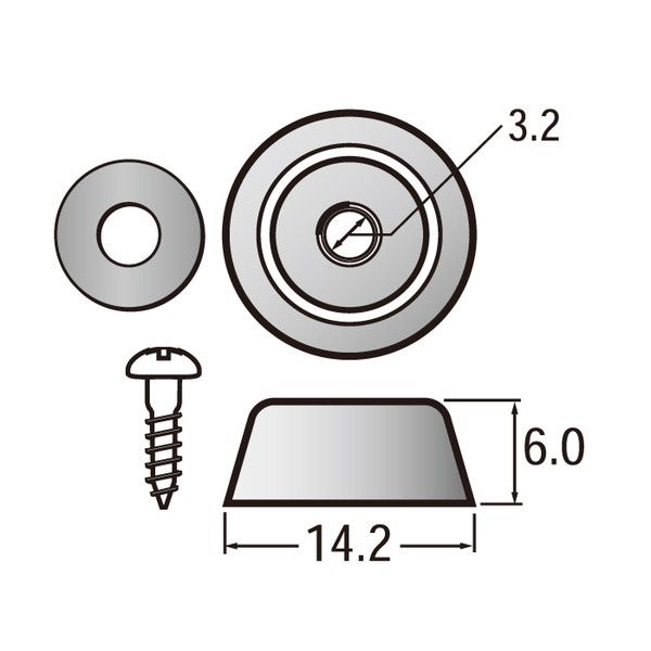 (LINEクーポン有)福井金属工芸 4947189632409 6324 額縁用裏ゴム5分 500個