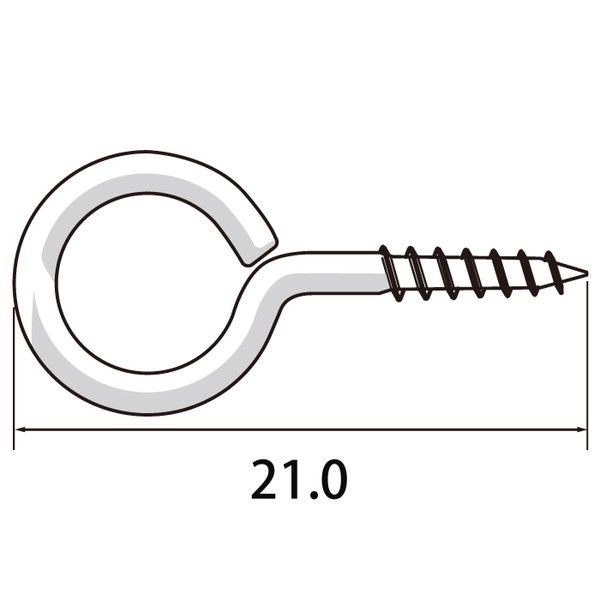 (LINEクーポン有)福井金属工芸 4947189690010 6900−B 丸ヒートン21mm 3000個|測定器・工具のイーデンキ