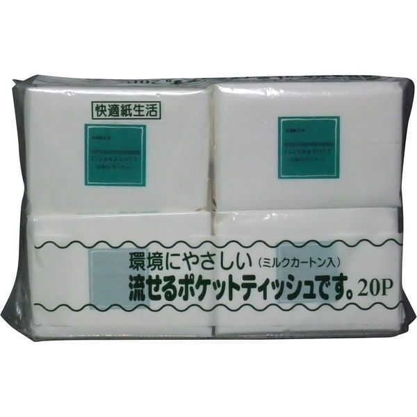 (LINEクーポン有)フレンド 4976985030201 流せるポケットティッシュ 20組×60入