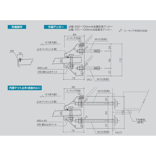 今年人気のブランド品や アルミ製 庇 ひさし アルフィン AF73 出幅 ad