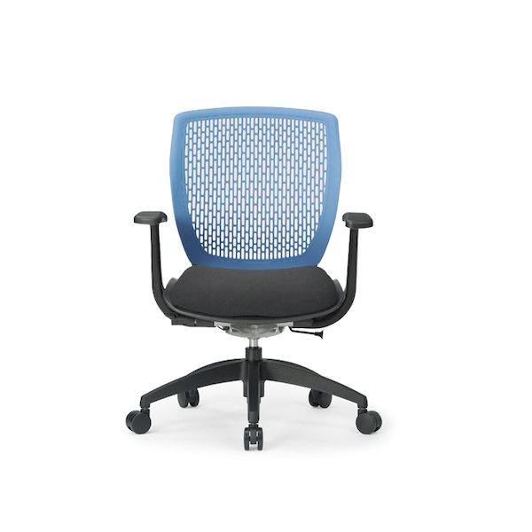 (LINEクーポン有)【個人宅配送不可】アイコ AICO MA-1515(FG3)BK-BU 直送 代引不可・他メーカー同梱不可 オフィスチェア MA－1500シリーズ ローバック T型肘タイプ 背：メッシュ／BU、座：ウレタン／BK MA1515(FG
