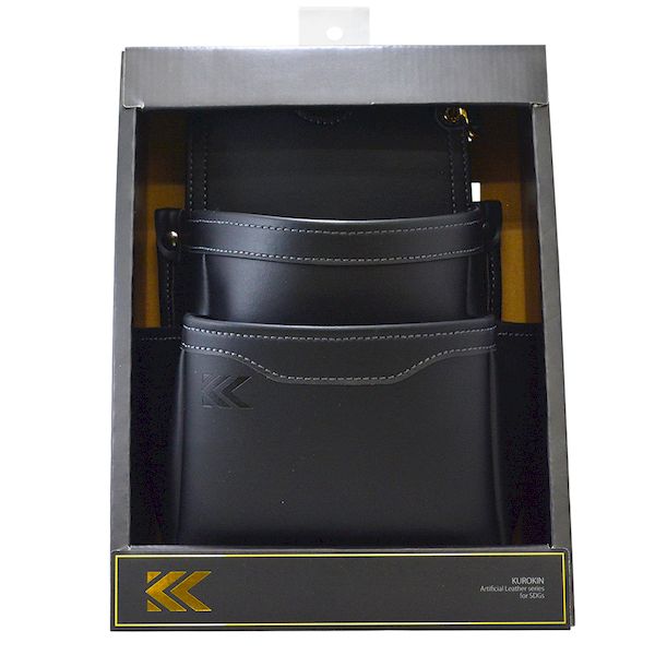 フジ矢 4952520414125 腰袋薄型2段 黒金 LIGHT PU LEATHER SERIES｜測定器・工具のイーデンキ