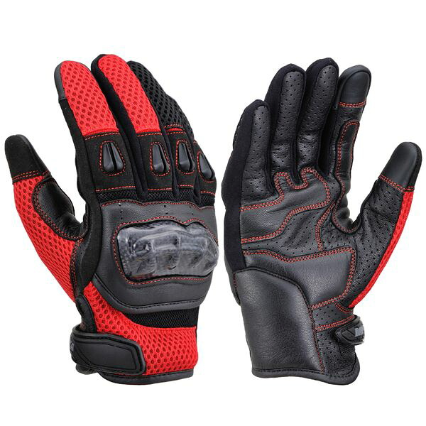 (LINEクーポン有)デイトナ DAYTONA 32441 バイク用 カーボンメッシュグローブ DG－003 レッド Mサイズ