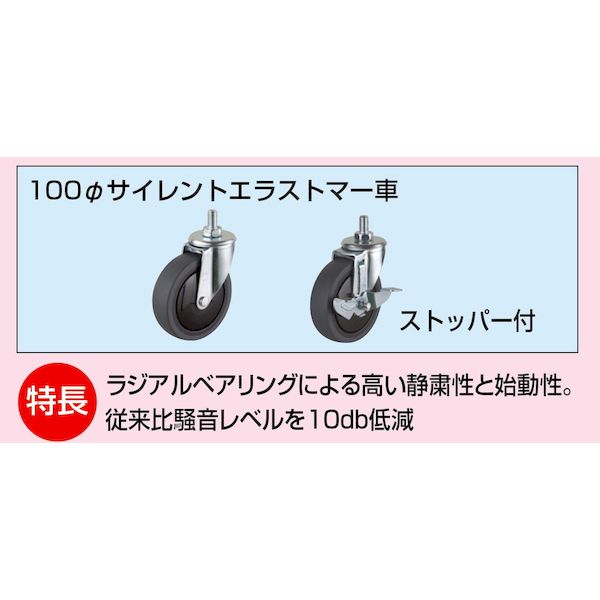 (LINEクーポン有)【個人宅配送不可】【個数：1個】サカエ SAKAE SFHT-100SELHWCS 直送 代引不可・他メーカー同梱不可 サイレントキャスターセット SFHT100SELHWCS