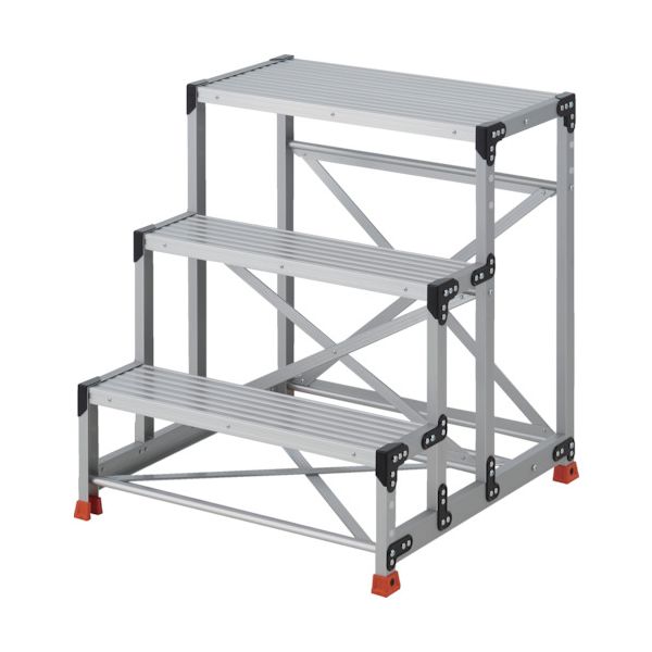 ＴＲＵＳＣＯ TSF-389 直送 代引不可・他メーカー同梱不可 作業用踏台 3段 ステップ奥行200 高さ0．90m 天板800X400 TSF389