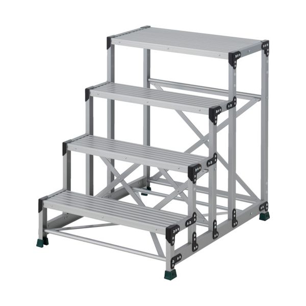 ＴＲＵＳＣＯ TSF-4810 直送 代引不可・他メーカー同梱不可 作業用踏台 4段 ステップ奥行200 高さ1．0m 天板800X400 TSF4810