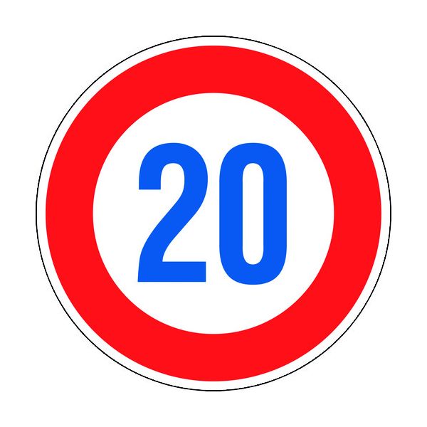 緑十字 133673 道路標識 構内用 制限速度20キロ 道路323－20K AL 600mmΦ 反射タイプ アルミ製