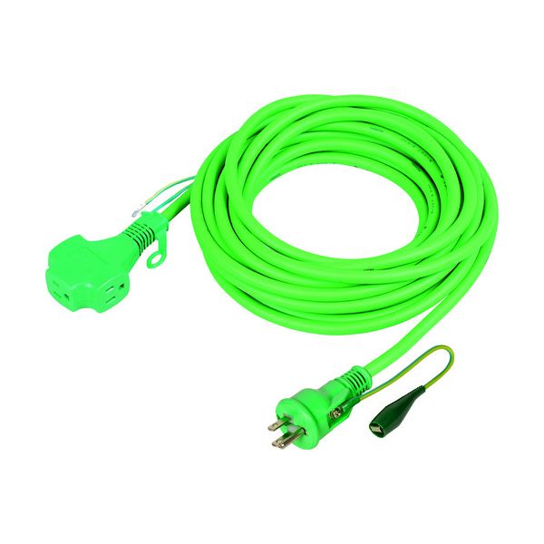 日動 PPT-20E-RE-G リペアポッキン延長コード アース付 20m 緑 PPT20EREG|測定器・工具のイーデンキ
