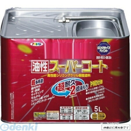 直送 代引不可・他メーカー同梱不可 アサヒペン 4970925545169 油性スーパーコート ５Ｌ ソフトグレー 4970925545169 油性塗料 カラーベスト コンクリート サイディング 屋内外木部 8,348円