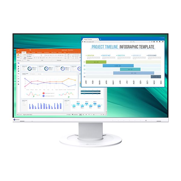 (LINEクーポン有)EV2460-WT 直送 代引不可・他メーカー同梱不可 EIZO ＜FlexScan＞23.8インチカラー液晶モニター(1920x1080/DisplayPort(HDCP 1.3)、HDMI(HDCP1.4)、DVI D(HDCP 45,395円