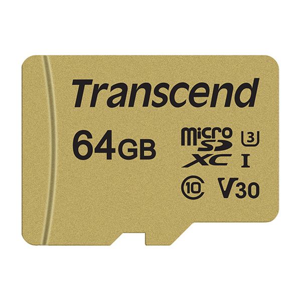 TS64GUSD500S 64GB microSDXCカード UHS－I U3準拠 SDカードアダプタ有 8,211円
