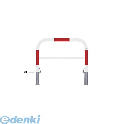 【個人宅配送不可】帝金 Teikin 82P3-10 R&W 直送 代引不可・他メーカー同梱不可 スチール製バリカー 横型・コノ字型・アーチ型・U字型車止めポール スタンダードタイプ 中桟付・中桟あり φ60.5xt2.8 W1000 H650 mm 赤白色 82P310R&W|測定器・工具のイーデンキ
