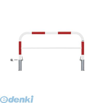 【個人宅配送不可】帝金 Teikin 82P3-15 R&W 直送 代引不可・他メーカー同梱不可 スチール製バリカー　横型・コノ字型・アーチ型・U字型車止めポール スタンダードタイプ 中桟付・中桟あり　φ60.5xt2.8 W1500 H650 ｍｍ 赤白色 82P315R&W｜測定器・工具のイーデンキ