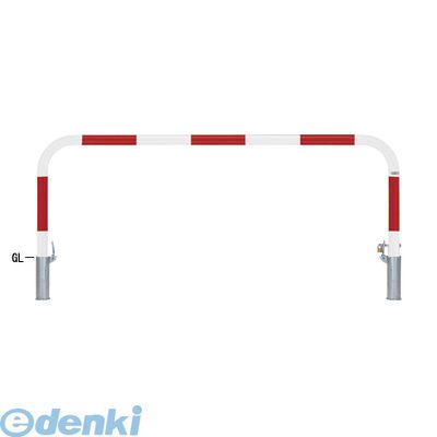 【個人宅配送不可】帝金 Teikin 82PK-20 R&W 直送 代引不可・他メーカー同梱不可 スチール製バリカー　横型・コノ字型・アーチ型・U字型車止めポール スタンダードタイプ φ60.5xt2.8 W2000 H650 ｍｍ 赤白色 82PK20R&W【送料無料】｜測定器・工具のイーデンキ