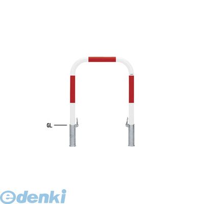 【個人宅配送不可】【個数：1個】帝金 Teikin Y82-P R&W 直送 代引不可・他メーカー同梱不可 スチール製バリカー　横型・コノ字型・アーチ型・U字型車止めポール スタンダードタイプ φ60.5xt2.8 W750 H800 ｍｍ 赤白色 Y82PR&W｜測定器・工具のイーデンキ