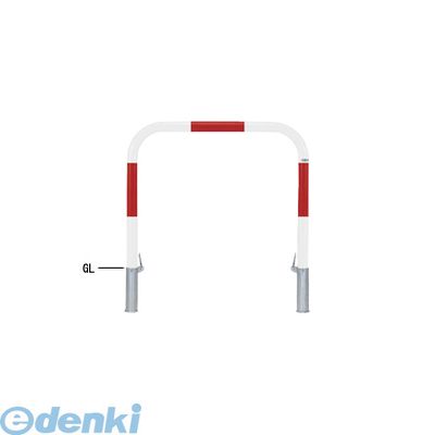 【個人宅配送不可】帝金 Teikin Y82P-10 R&W 直送 代引不可・他メーカー同梱不可 スチール製バリカー 横型・コノ字型・アーチ型・U字型車止めポール スタンダードタイプ φ60.5xt2.8 W1000 H800 mm 赤白色 Y82P10R&W【送料無料】|測定器・工具のイーデンキ