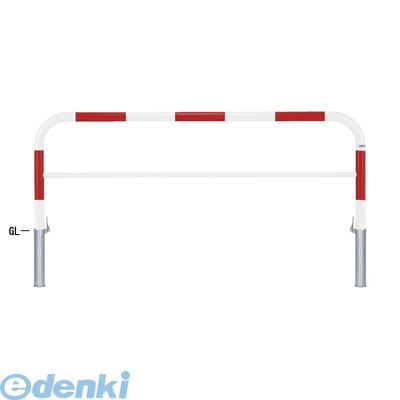 【個人宅配送不可】帝金 Teikin Y82P3-20 R&W 直送 代引不可・他メーカー同梱不可 スチール製バリカー 横型・コノ字型・アーチ型・U字型車止めポール スタンダードタイプ 中桟付・中桟あり φ60.5xt2.8 W2000 H800 mm 赤白色 Y82P320R&W|測定器・工具のイーデンキ