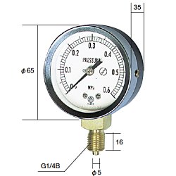 あすつく対応 「直送」 長野計器 NKS BE10-133-0.4MP 密閉形圧力計 A枠