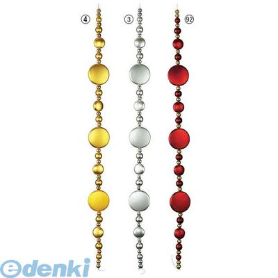 (LINEクーポン有)【造花・装飾】【数量限定につき、売切の際はご了承ください】 DIMI699392 180cmメタリックオーバルボールガーランド レッド／ゴールド DIMI6993