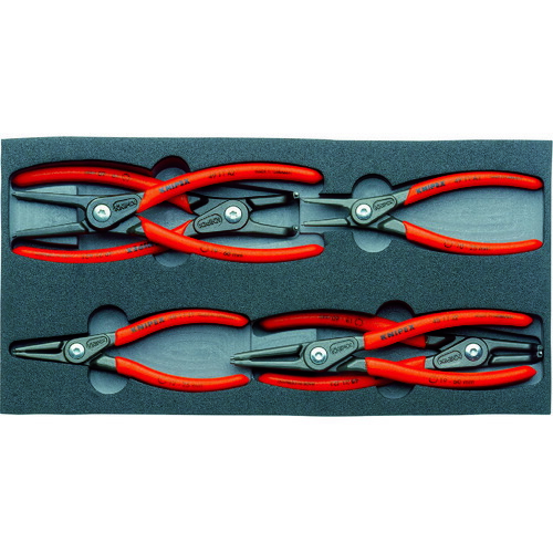 【即納在庫品】「直送」ＫＮＩＰＥＸ 002001V02 002001V02 スナップリングプライヤーセット ウレタントレイ クニペックス KNIPEX社 ウレタントレイ入り