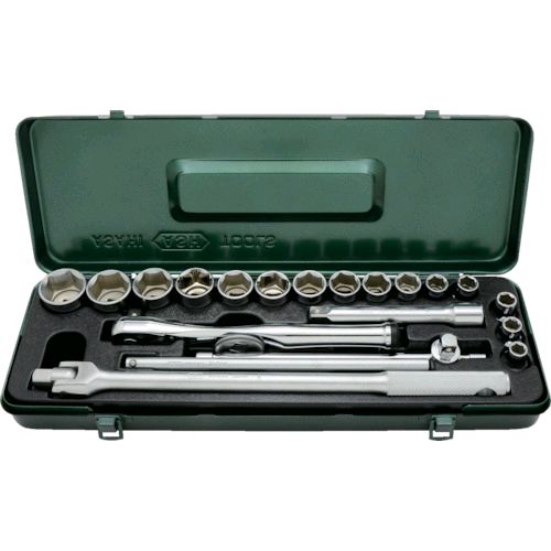 【即納在庫品】「直送」ASH VJS4251 レボウェイブ6角ソケットレンチセット12.7□×21PCS 旭金属工業 TOOLS mm