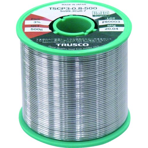 【即納在庫品】「直送」ＴＲＵＳＣＯ TSCP3-0.8-500 低コスト鉛フリーはんだ やに入り ５００Ｇ０．８ TSCP30.8500
