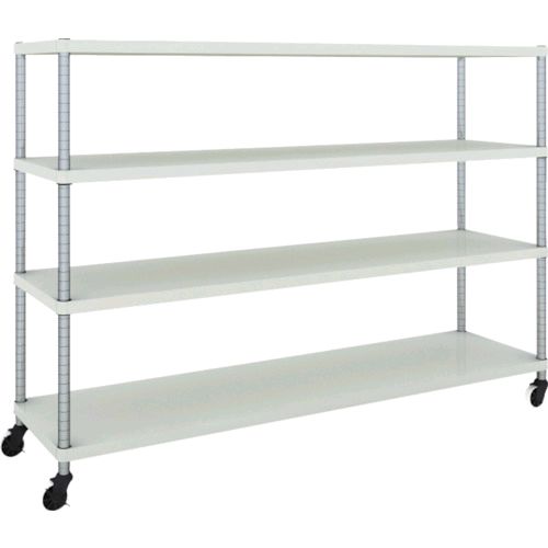 (LINEクーポン有)【個人宅配送不可】トラスコ中山 ＴＲＵＳＣＯ PER4644U125W 直送 代引不可・他メーカー同梱不可 スチールラック フェニックスラック １８００Ｘ４５０ ４段 Ｕ車輪付 Ｗ色 抗菌粉体塗装