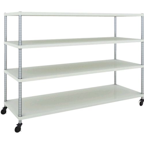 (LINEクーポン有)【個人宅配送不可】トラスコ中山 ＴＲＵＳＣＯ PER4664U125W 直送 代引不可・他メーカー同梱不可 スチールラック フェニックスラック １８００Ｘ６００ ４段 Ｕ車輪付 Ｗ色 抗菌粉体塗装｜測定器・工具のイーデンキ