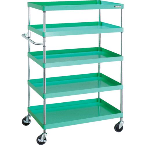 【即納在庫品】「直送」トラスコ TRUSCO PEW-1595-YG ツールワゴン フェニックスワゴン 省音 900X600XH1500 5段 ヤンググリーンPEW1595YG8000|測定器・工具のイーデンキ