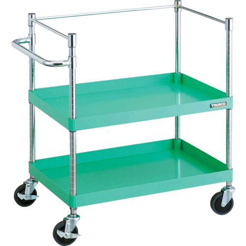 トラスコ TRUSCO PEW-972K-YG ツールワゴン フェニックスワゴン 省音 ７５０Ｘ５００ＸＨ８８０ ３方枠付 ヤンググリーンPEW972KYG8000