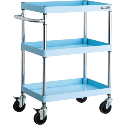 トラスコ TRUSCO PEW-964C-LB ツールワゴン フェニックスワゴン 省音 ６００Ｘ４００ ４段 ２段階キャスター ライトブルーPEW964CLB8000｜測定器・工具のイーデンキ