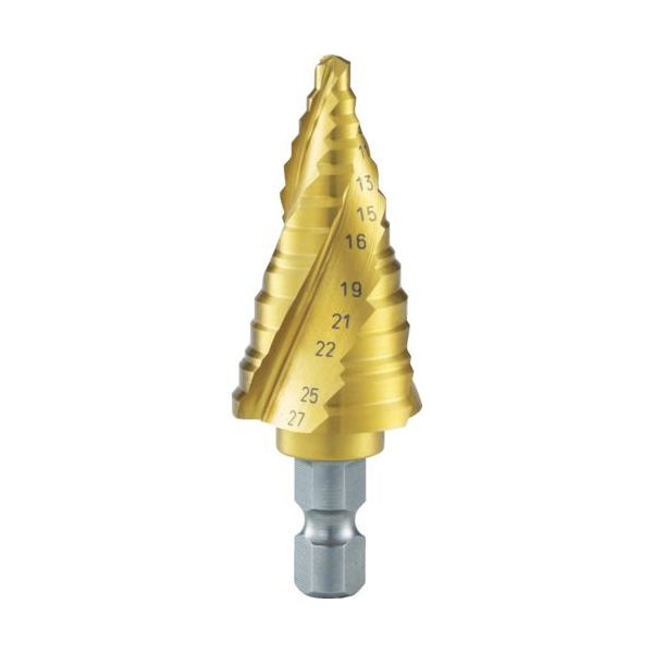 【即納在庫品】「直送」トラスコ中山 TRUSCO 3SNMS27G ステップドリル ３枚刃チタンコーティング ５～２ 352-1206｜測定器・工具のイーデンキ