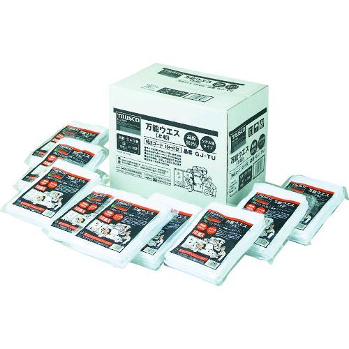 【個数：1個】トラスコ中山 TRUSCO GJ-TU 万能ウエス タオル地タイプ ２４０枚入 GJTU 124-4132 タオル地タイプ｜測定器・工具のイーデンキ