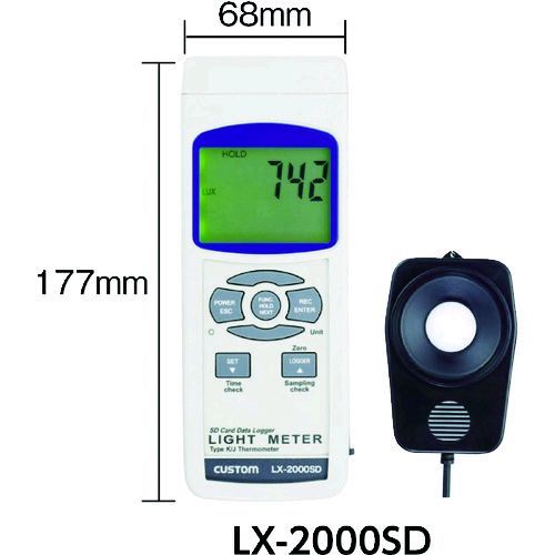 【即納在庫品】「直送」カスタム CUSTOM LX-2000SD デジタル照度計 測定範囲０～９９９００ｌｘ LX2000SD 392-3649 デジタルデジタル照度計 測定範囲０～９９９００ｌｘ