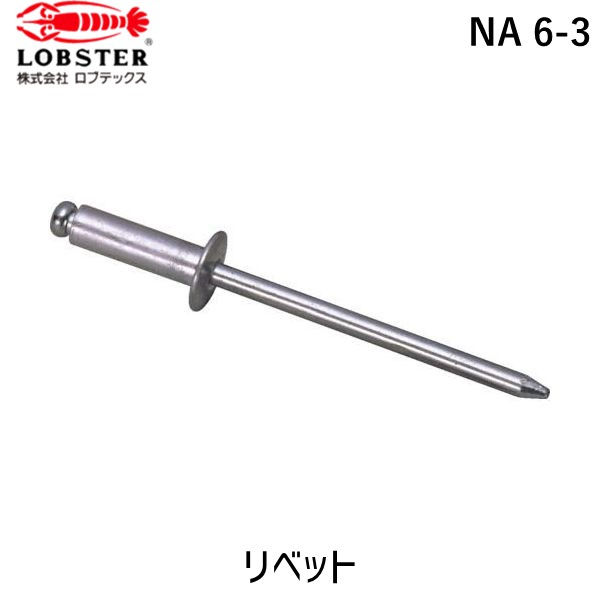 【即納在庫品】「直送」ロブテックス LOBSTER NA 6-3 ブラインドリベット アルミ／アルミ製 ６－３ １０００本入 箱入 NA63 アルミ ブラインドブラインドリベット アルミ／アルミ製 ６－３ １０００本入 箱入 エビ NA6-3 箱入 tr-1258711 4963202020459 Lobtex 丸頭