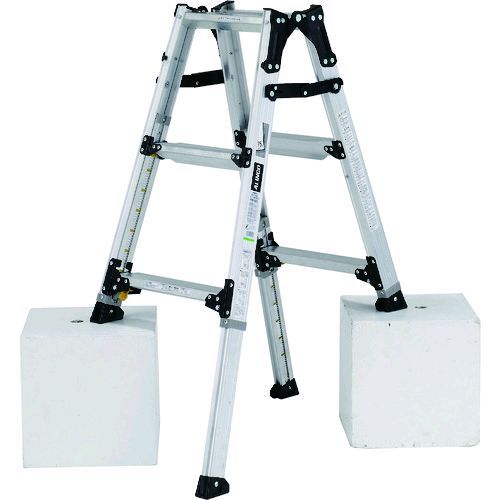 【個数:1個】アルインコ PRW90FX 伸縮脚立 ステップ幅広 90cm 最大使用質量100kg ALINCO 伸縮脚付はしご兼用脚立 幅広伸縮脚立