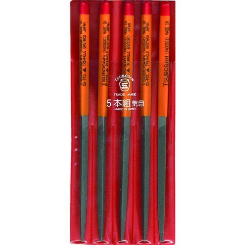 【即納在庫品】「直送」ツボサン TSUBOSAN SA005-01 組ヤスリ ５本組 三角 荒目 SA00501