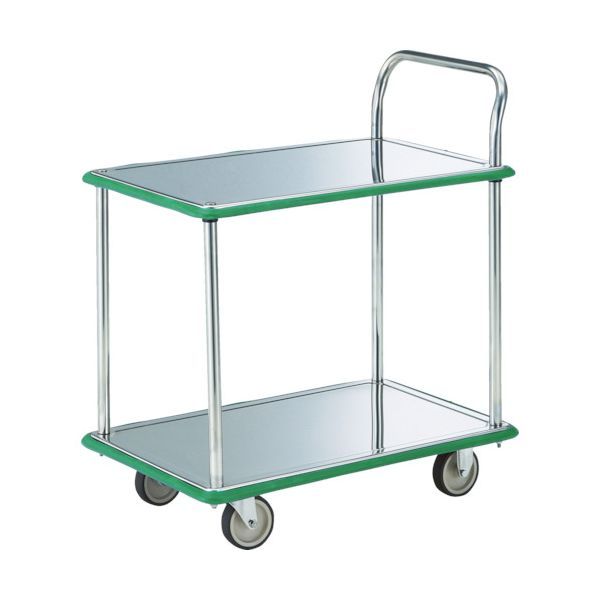 (LINEクーポン有)【個人宅配送不可】トラスコ TRUSCO SUS-104NU 直送 代引不可・他メーカー同梱不可 オールSUS製運搬車 片袖2段型 740X480 省音ウレタン車 SUS104NU