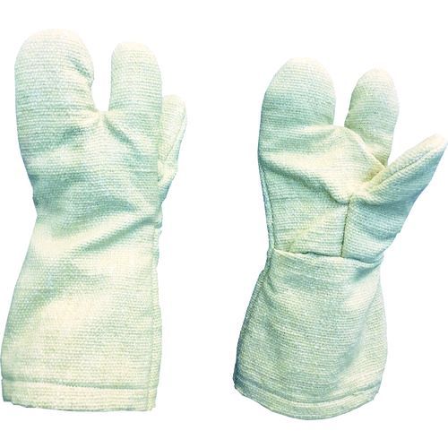 【即納在庫品】「直送」ＴＲＵＳＣＯ TCAT3-A 生体溶解性セラミック耐熱手袋 ３本指タイプTCAT3A