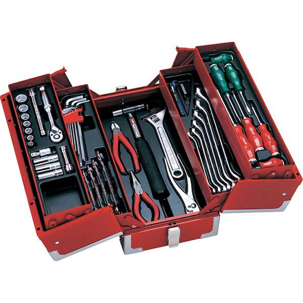 前田金属工業 TONE TSA3309 整備用工具セット ＴＳＡ３３０９ツールセット レッド トネ レッド オートメカニック用｜測定器・工具のイーデンキ