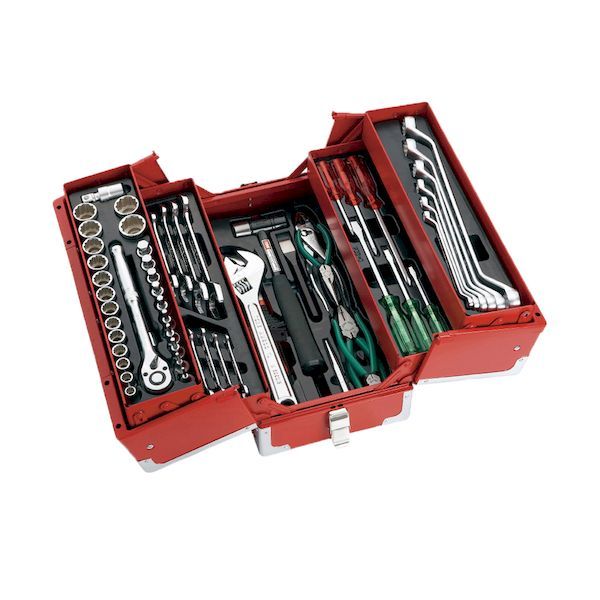 前田金属工業 TONE TSB430 ツールセット 吋目 66pcs 吋目 トネ レッド インチ ツールチェスト|測定器・工具のイーデンキ