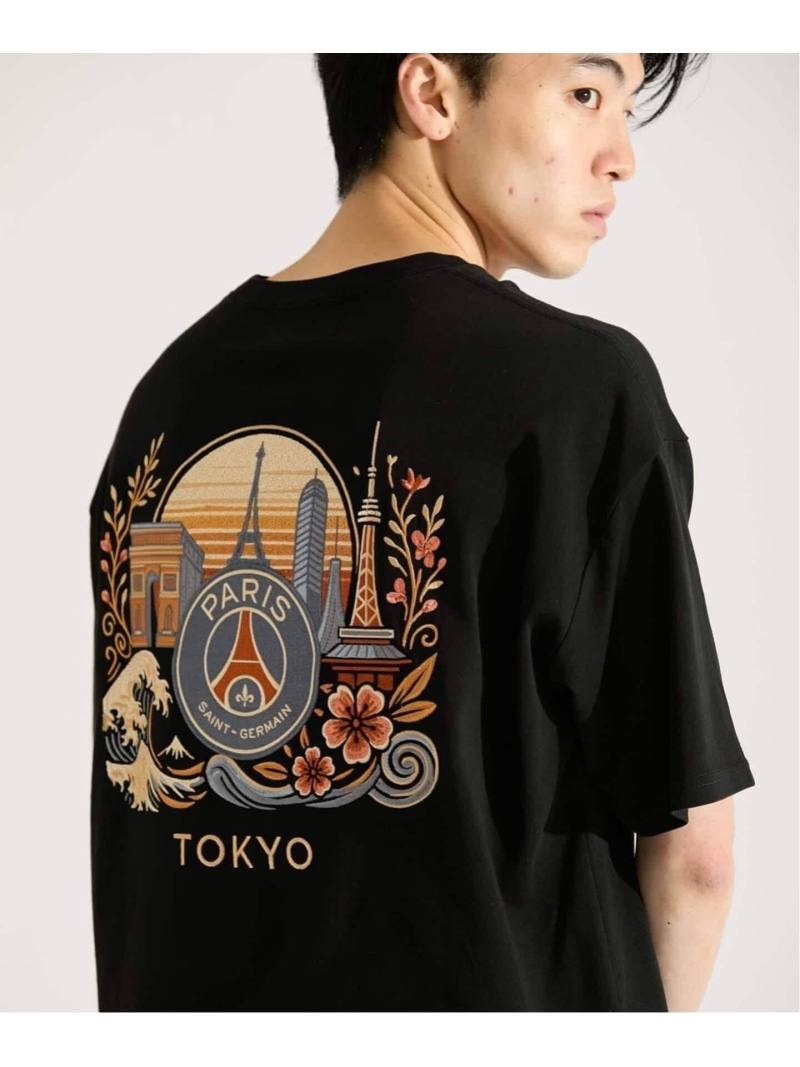 【Paris Saint-Germain / パリ・サン\u003dジェルマン】JP URBAN MIRAGE TEE Paris Saint-Germain エディフィス トップス カットソー・Tシャツ ネイビー ホワイト ブラック【送料無料】[ Fashion]