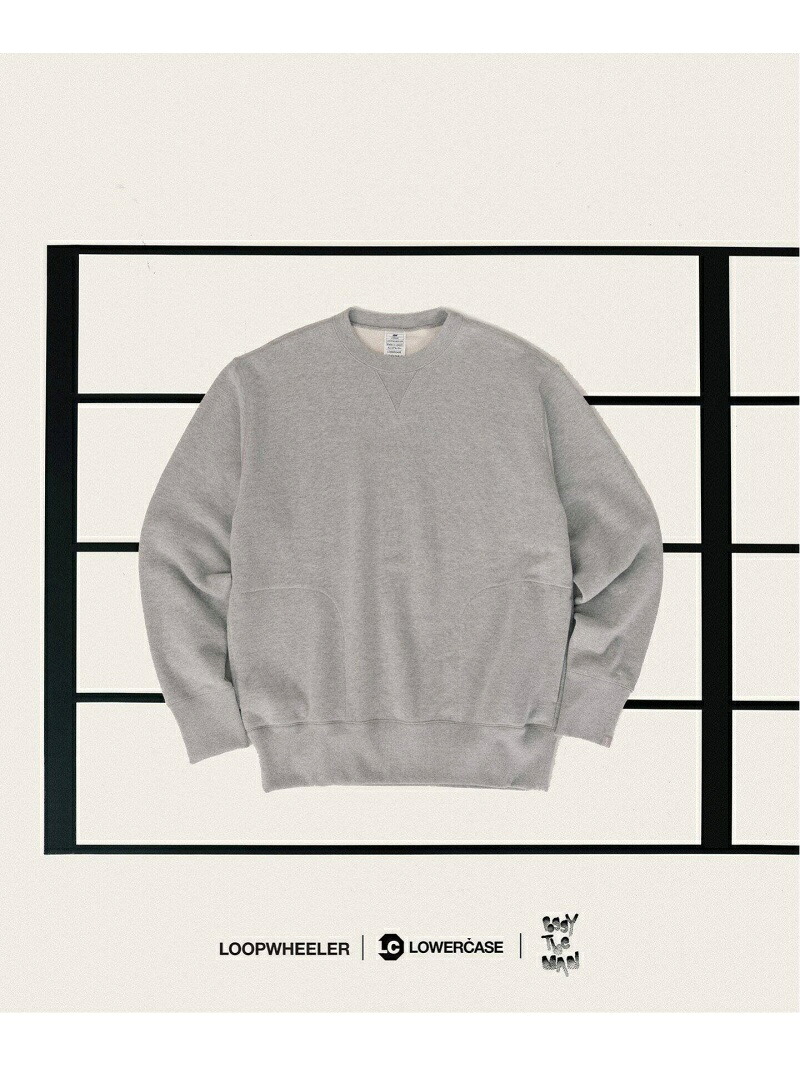 【LOOPWHEELER for LOWERCASE * POGGYTHEMAN】別注 クルーネックスウェット EDIFICE エディフィス トップス スウェット・トレーナー ネイビー グレー【送料無料】[ Fashion]｜EDIFICE 25,300円