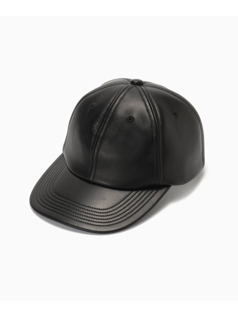 【SALE／30%OFF】KIJIMA TAKAYUKI (キジマタカユキ) LAMB SKIN 6PANEL CAP EDIFICE エディフィス 帽子 キャップ ワインレッド ブラック【RBA_E】【送料無料】[ Fashion]｜EDIFICE