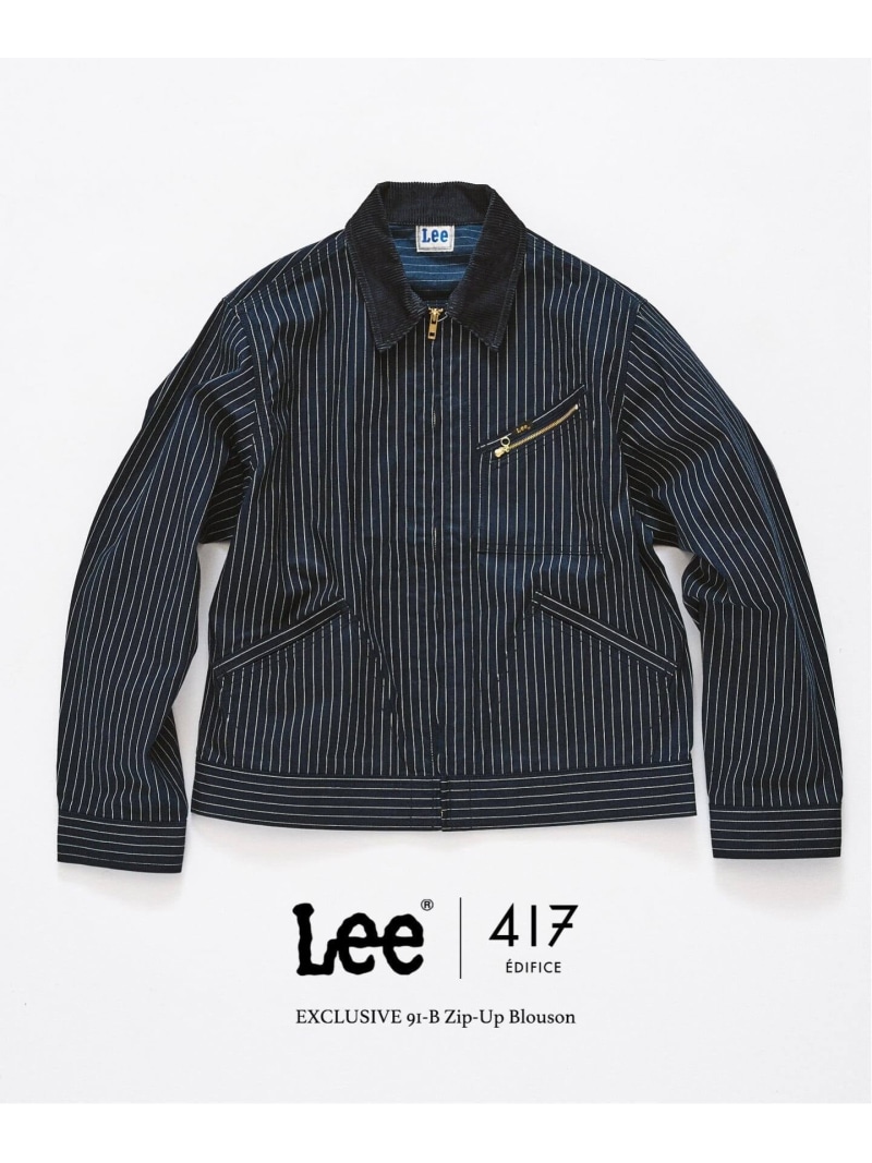 LEE*417 91-B Zip Blouson 417 EDIFICE Four One Seven Edifice Jacket Outer Denim Jacket Blue Black Navy [Pre-Order] * [Free Shipping] [Rakuten Fashion]