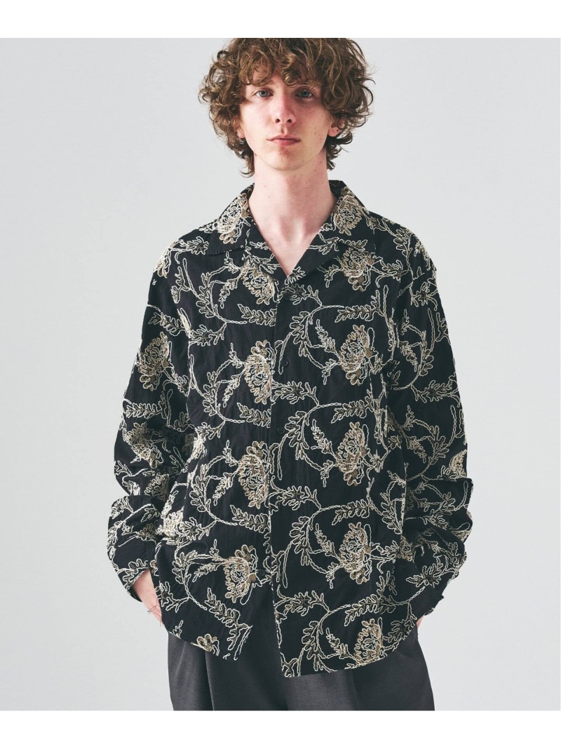 P.A EMBROIDERY シャツ 417 EDIFICE フォーワンセブン エディフィス トップス シャツ・ブラウス ホワイト ブラック【送料無料】[ Fashion]