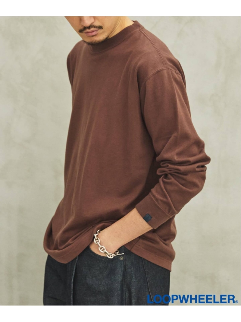 LOOPWHEELER for LOWERCASE ツリテンジク ロングスリーブ EDIFICE エディフィス トップス カットソー・Tシャツ ホワイト グレー ブラウン【送料無料】[ Fashion]｜EDIFICE