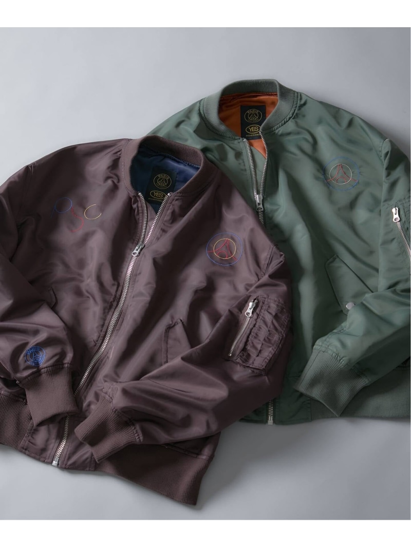 【Paris Saint-Germain 】 JP RYOHEI KANEDA x PSG MA-1 Paris Saint-Germain エディフィス ジャケット・アウター MA-1 カーキグリーン ブラウン【送料無料】[ Fashion]