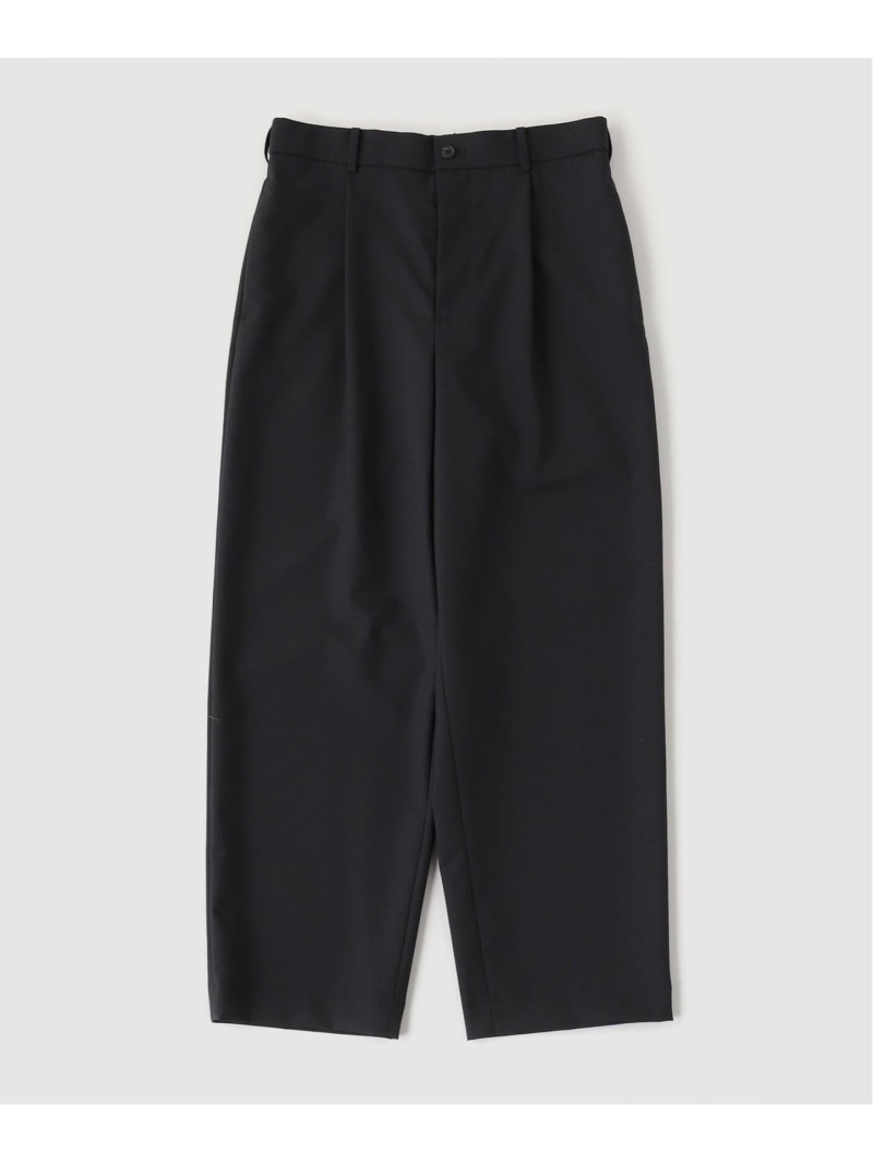 ATON(エイトン)WOOL TROPICAL LOOSE FIT PANTS EDIFICE エディフィス パンツ スラックス・ドレスパンツ ブラック【送料無料】[ Fashion]｜EDIFICE