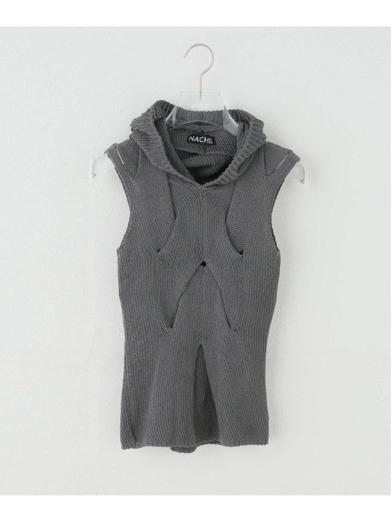 【Geek Office / ギークオフィス】NACHE / ナチェ OUT IN KNITTED SLEEVELESS 417 EDIFICE フォーワンセブン エディフィス トップス ニット ブラック グレー【送料無料】[ Fashion] 26,400円
